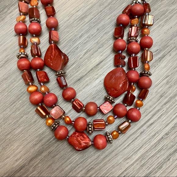 Red Jasper Layered Beaded Necklace - Picture 5 of 7